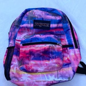 Jansport Cross Town Palm Tree Sunset Backpack Rare